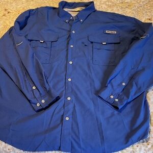Columbia PFG Bahama Men's Blue Button Down Shirt